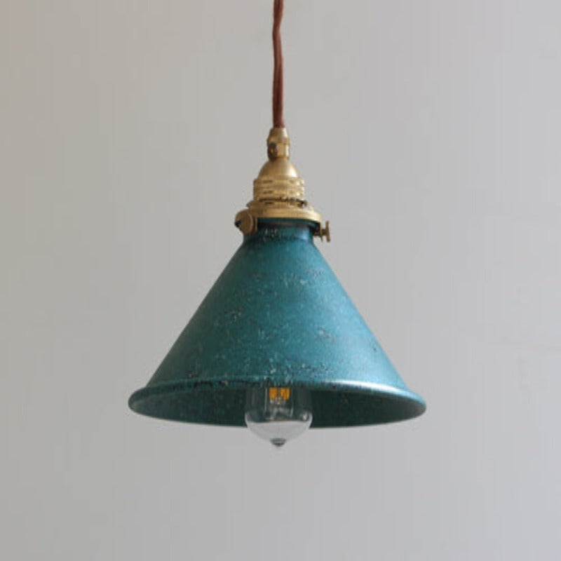 Silva Vintage LED Pendelleuchte Blau Grün Silber Metall Küche