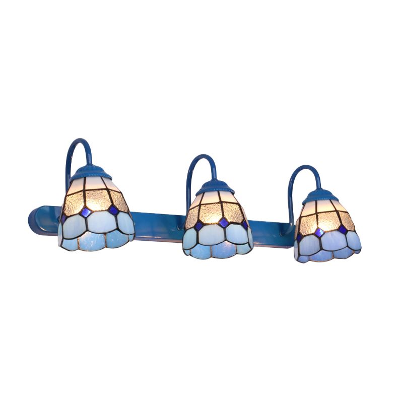 Arisha Vintage Blume LED Wandleuchte Schwarz/Weiß/Blau Schlafzimmer/Flur Metall/Glas
