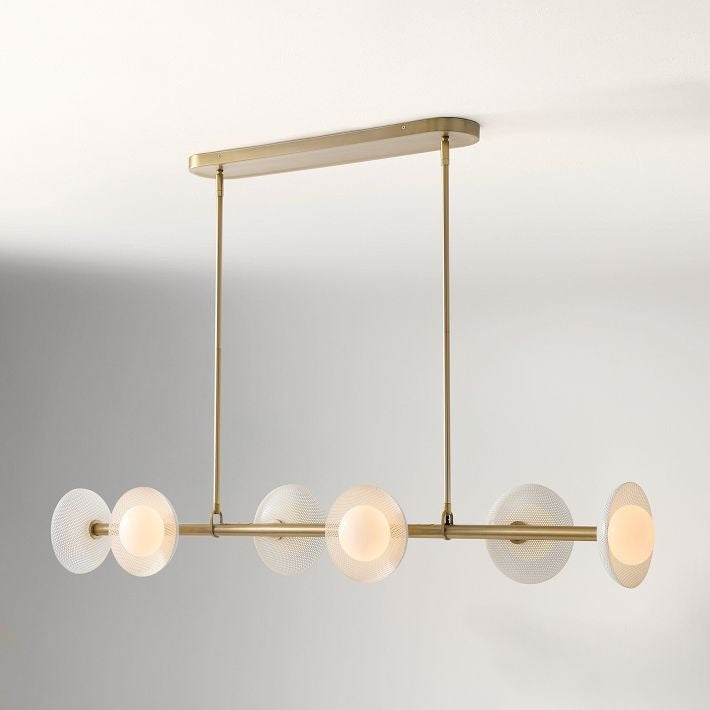 Elorina 6-flammiger linearer Kronleuchter – Moderne Metallleuchte – Esszimmerbeleuchtung