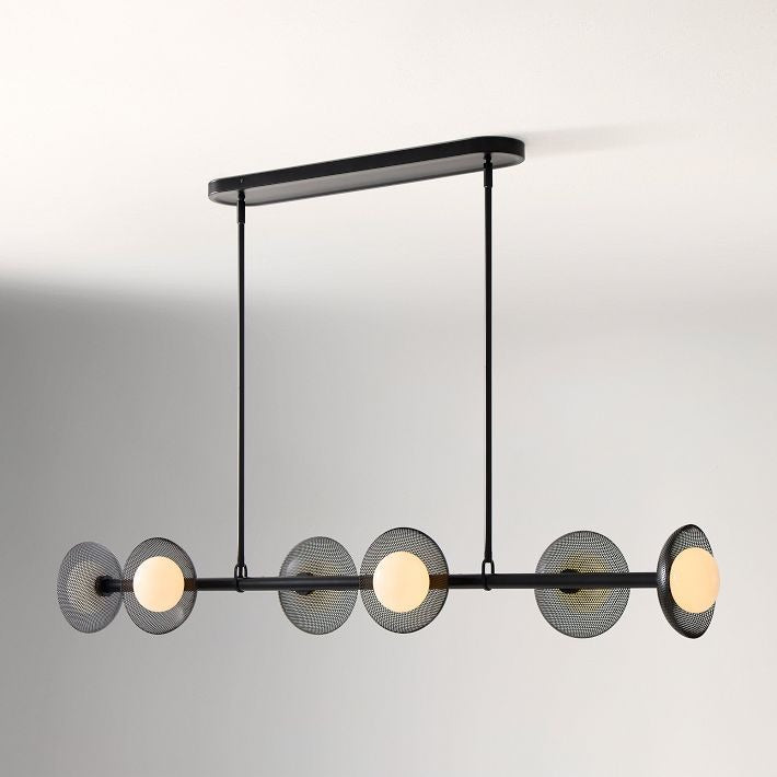 Elorina 6-flammiger linearer Kronleuchter – Moderne Metallleuchte – Esszimmerbeleuchtung
