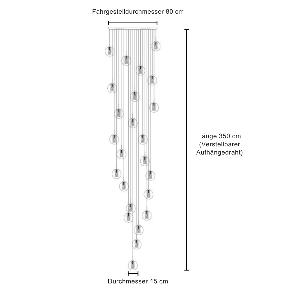Juni luxuriöse Minimalistische Glas-Kristall Pendelleuchte