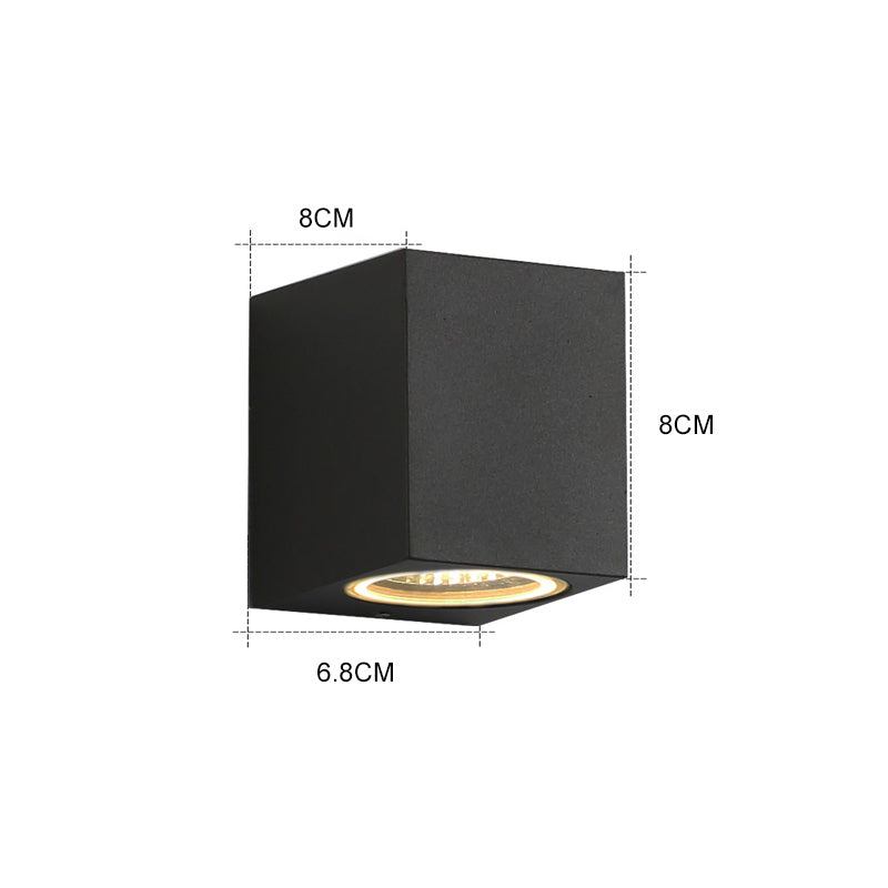 Ray Modern Rechteckige LED Außenwandleuchte Metall Glas Flur Garden