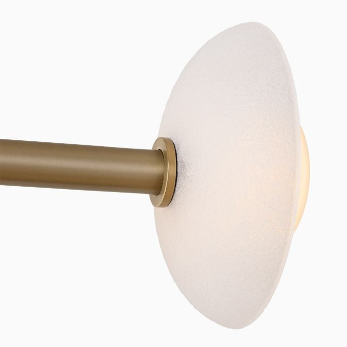 Maße des linearen Kronleuchters (∅ 51,5″ x H 7,5″)