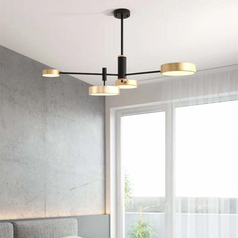 Arisha Modern LED Pendelleuchte Gold/Weiß/Grau Wohn/Schlaf/Esszimmer Esstisch Metall&Holz 3 Farbwechsel Per Schalter-Letslighting