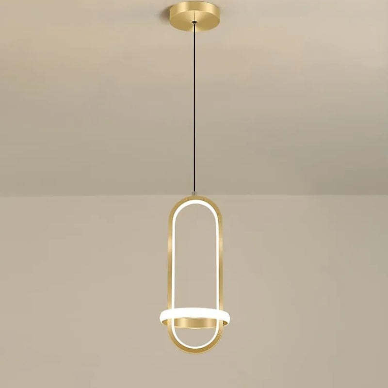 Arisha Modern Minimalistisch LED Ring Pendelleuchte Schwarz/Gold Schlafzimmer Metall