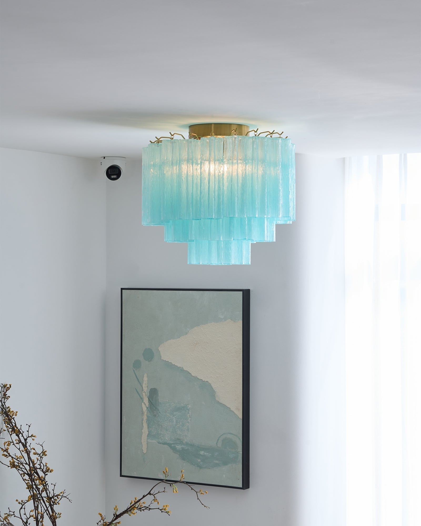 Aurora Ceiling Lamp White Murano Glass Layered Elegant Modern - Neutralighting