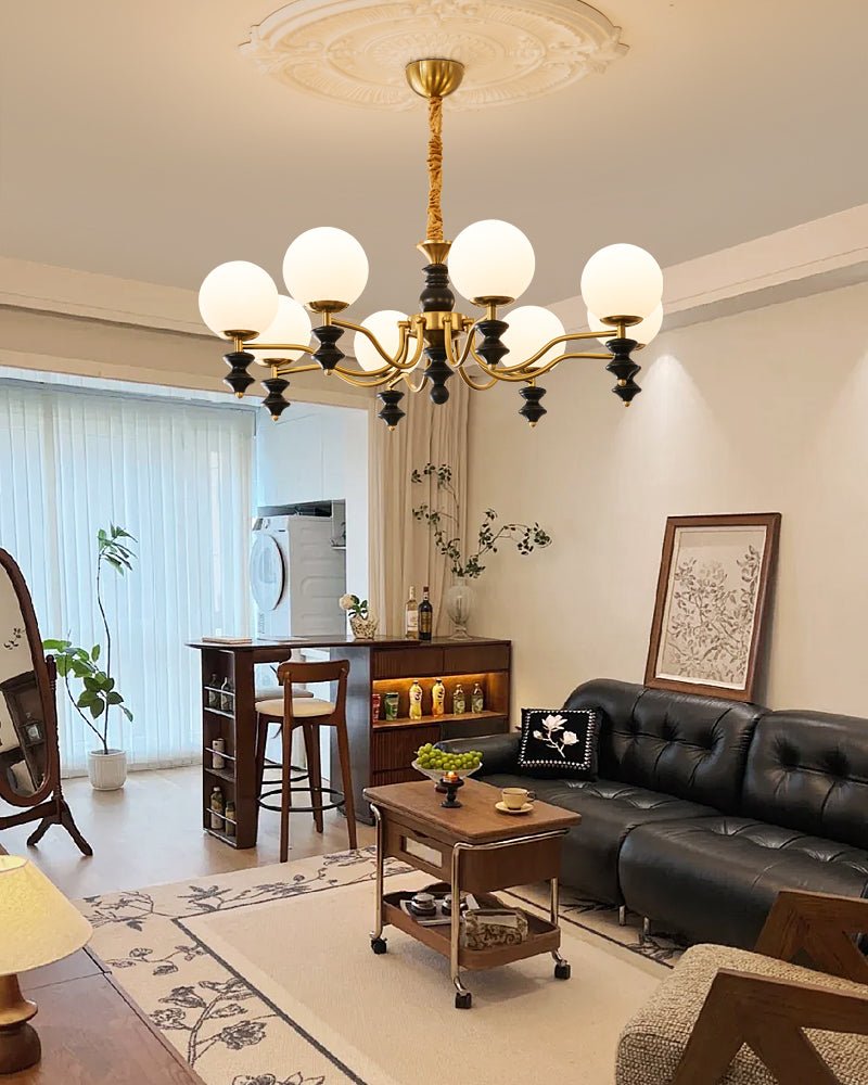 Ordore Traditioneller Eleganter Kronleuchter aus Vintage-Holz-Letslighting