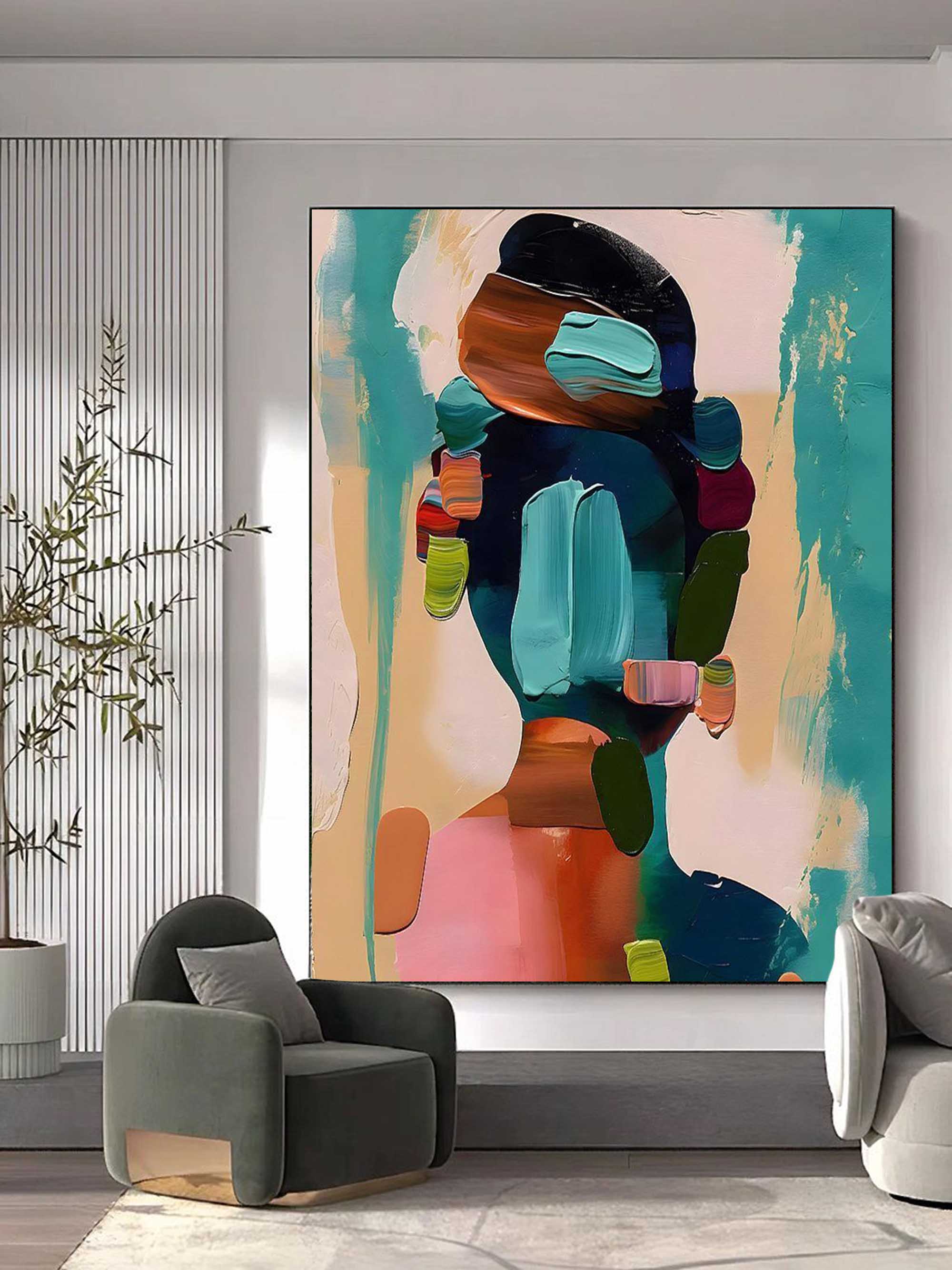 Diana Farbenfrohes Porträt Wandkunst Gemälde - Letslighting