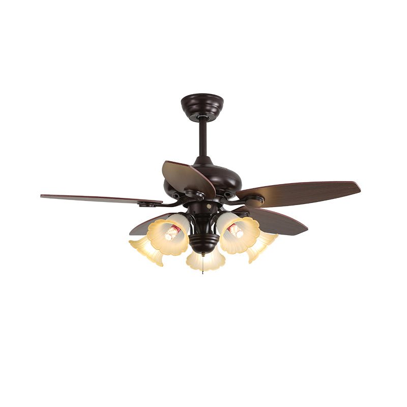 Solara Klassischer Holz-Glas Deckenventilator mit Beleuchtung