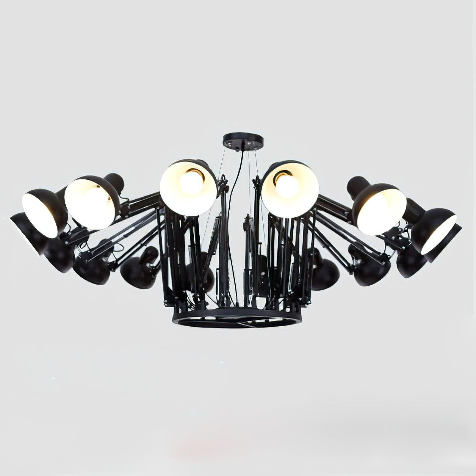 Lustra Kronleuchter Schwarz Verstellbar Multi Arm-Letslighting