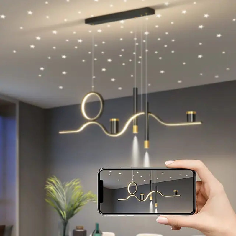 Arisha Moderne LED Pendelleuchte Esszimmer/Wohnzimmer Schwarz/Gold