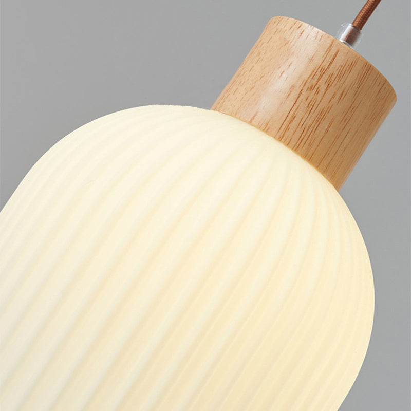 Muto Modern LED Pendelleuchte Weiß 2 Stile Ess/Wohnzimmer Holz/Glas