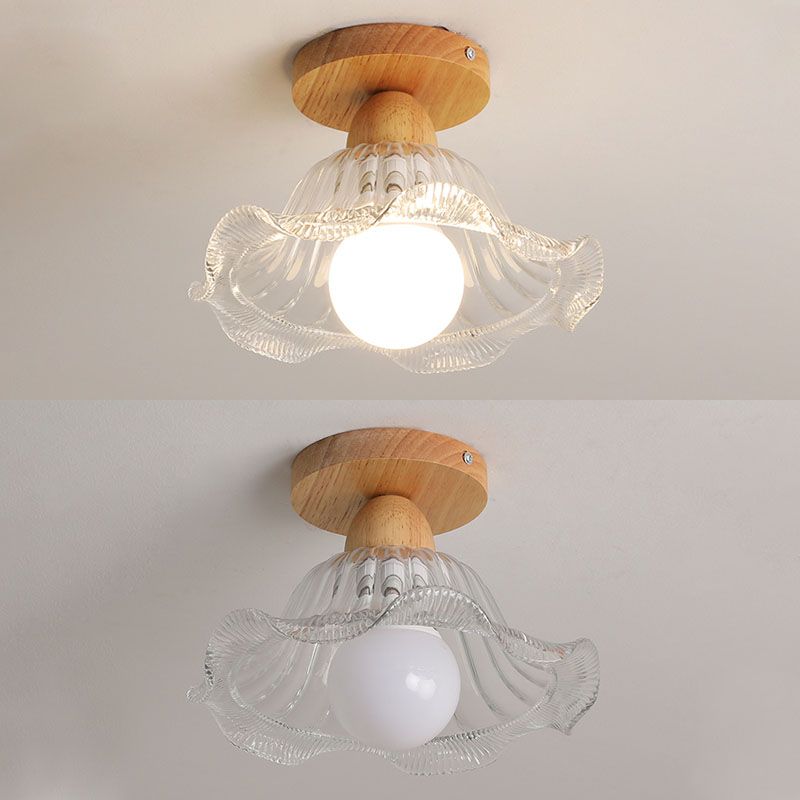 Arisha Modern LED Deckenleuchte Klar Wohn/Schlaf/Ess/Kinderzimmer Holz&Glas-Letslighting
