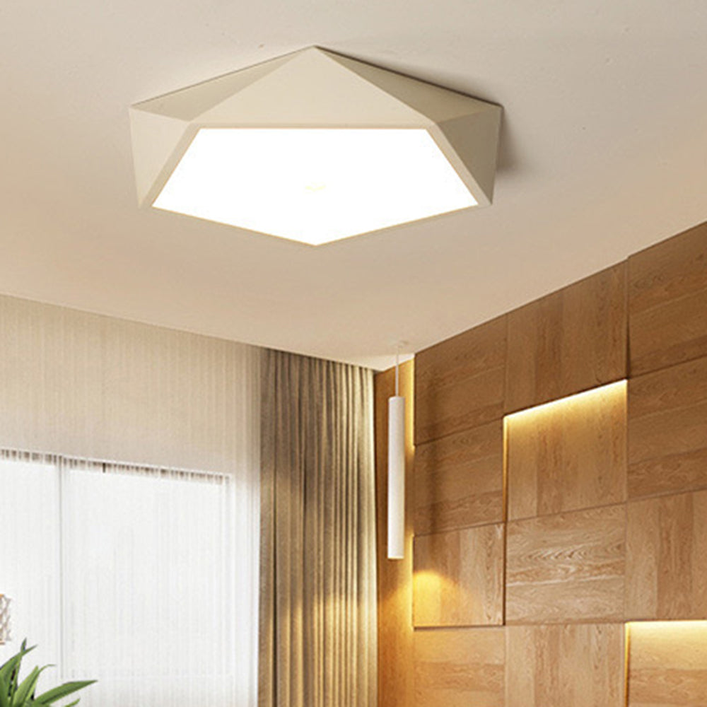 Arisha Pentagon Moderne Metall-Deckenleuchte, Weiß/Schwarz-Letslighting