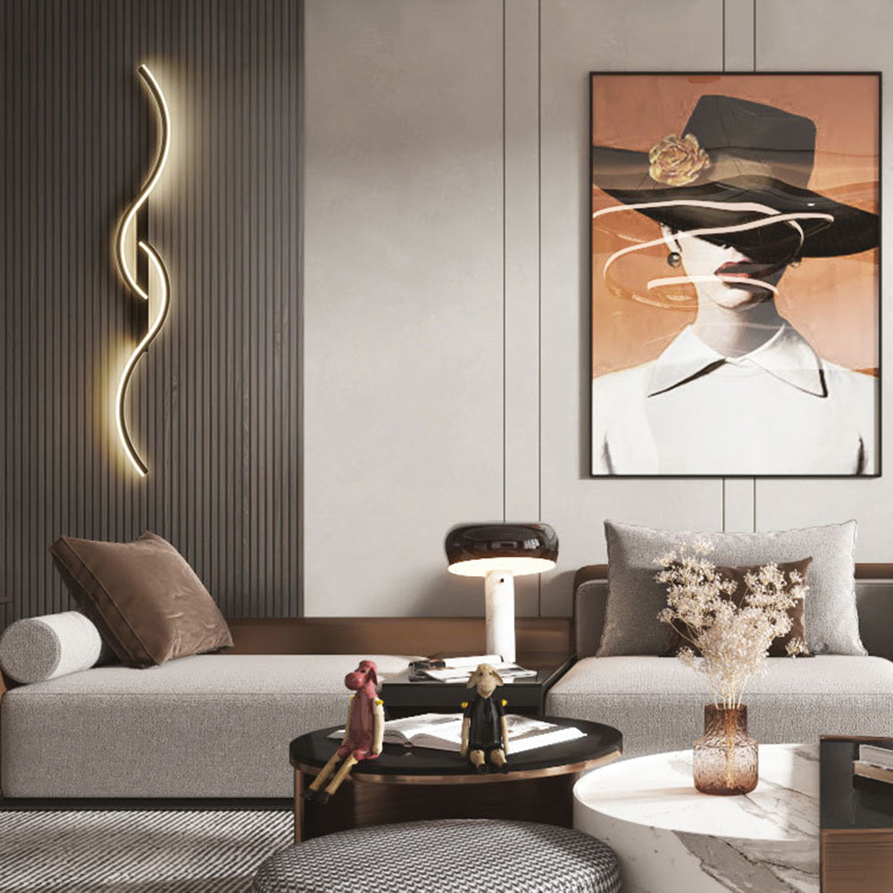 Arisha Modern LED Wandleuchte Innen  Linear Schwarz/Weiß