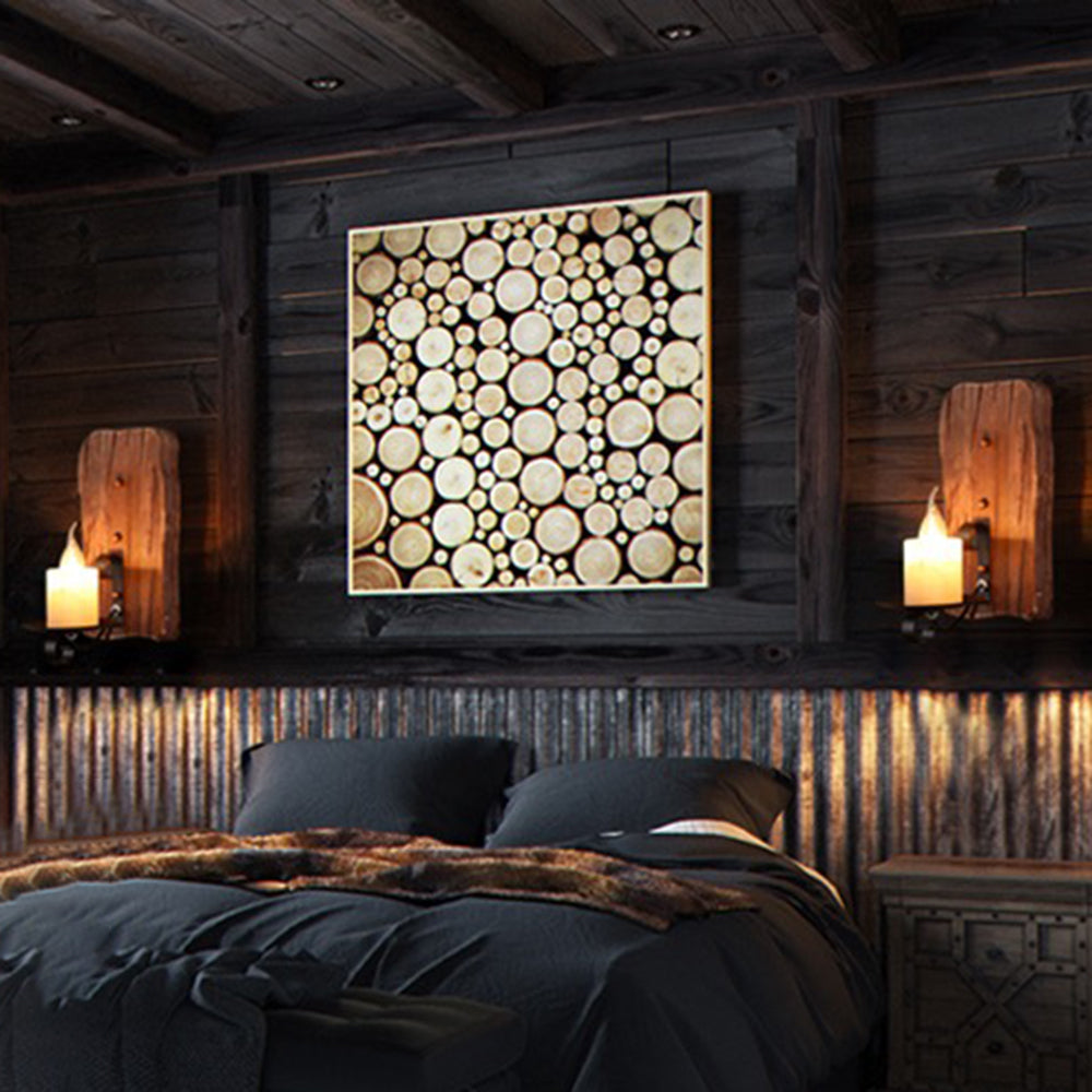 Epoch Moderne LED Wandleuchte Holz/Metall Wohnzimmer/schlafzimmer