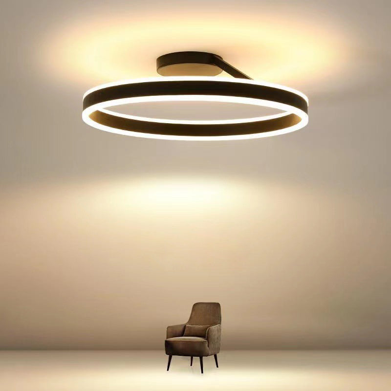 Arisha Deckenleuchte Ring  Modern LED  Schwarz/Weiß Wohnzimmer Flur Metall