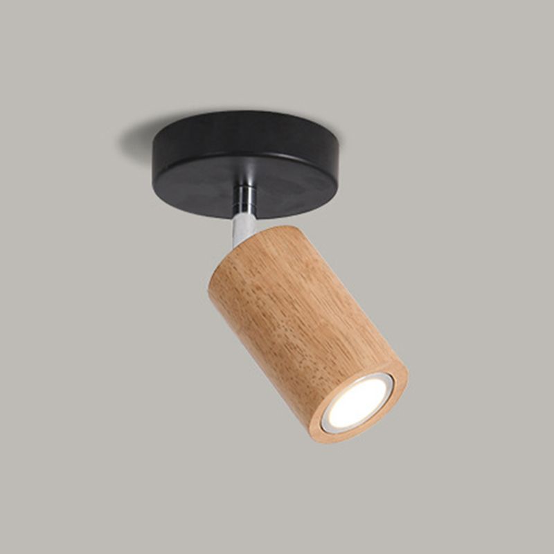 Muto Modern LED Deckenstrahler Zylinder Wohnzimmer Schlafzimmer, 3 Farben, Metall Holz