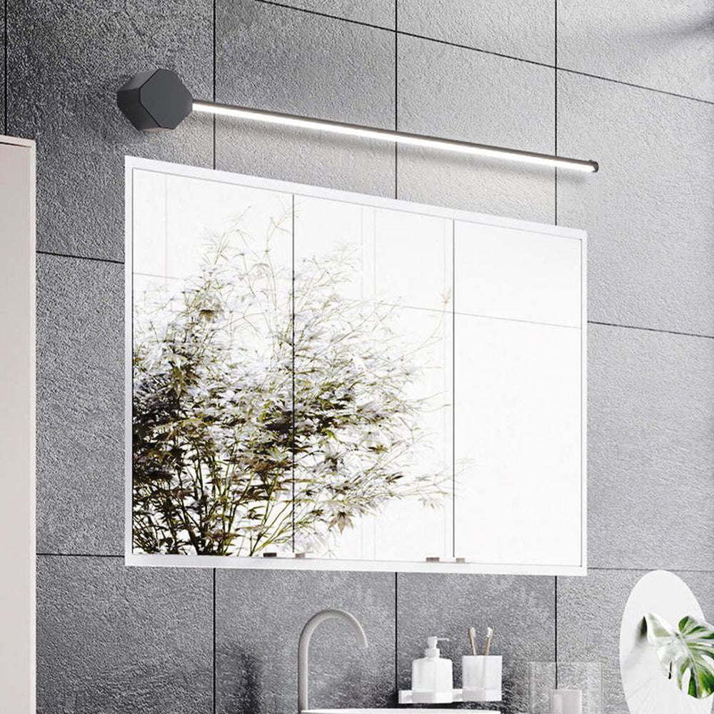Arisha Minimalistische Quadratische Lineare Metall/Acryl Wandleuchte, Schwarz/Weiß-Letslighting