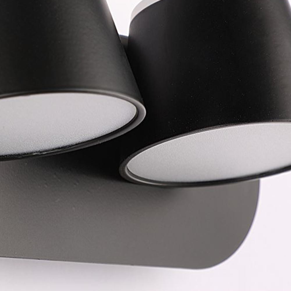 Kristy Modern LED Wandleuchte Schwarz Bad/Schlafzimmer Metall Acryl 1 /2/3-Licht