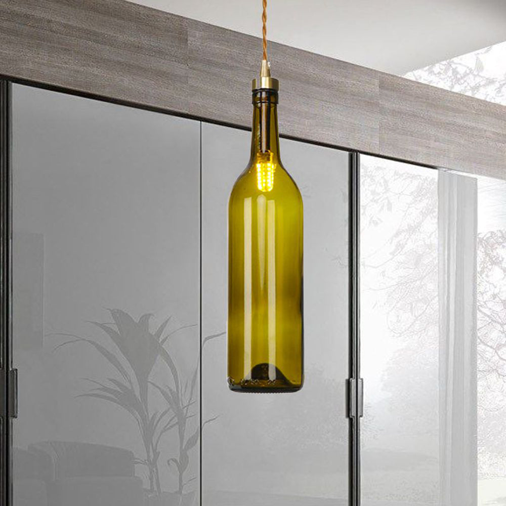 Valentina Industriell Weinflasche Glas Pendelleuchte Bunt Wohnzimmer