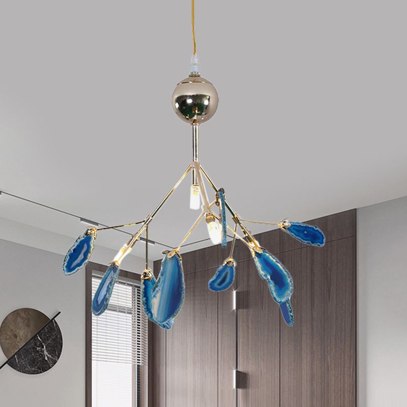 Aria Zeitgenoss Pendelleuchte Zweigform Schlafzimmer/Esszimmer Blau Metall