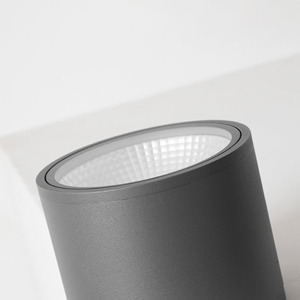 Ray Modern LED Außenleuchte Zylindrisch Schwarz Flur/Garten/Balkon Metall&Glas ∅11/15CM