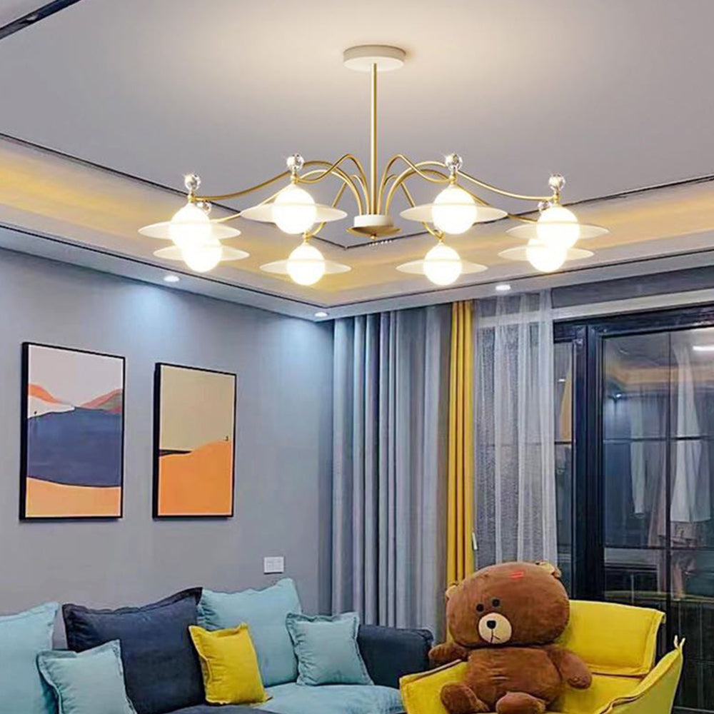 Arisha Designer Gold Kronleuchter, 6/8 Flammig, Wohnzimmer/Schlafzimmer