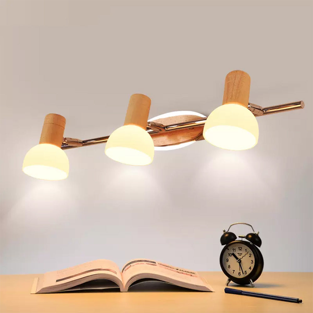 Muto Modern LED Wandleuchte Holz Wohn/Esszimmer Flur Innen Holz 3-Flammig