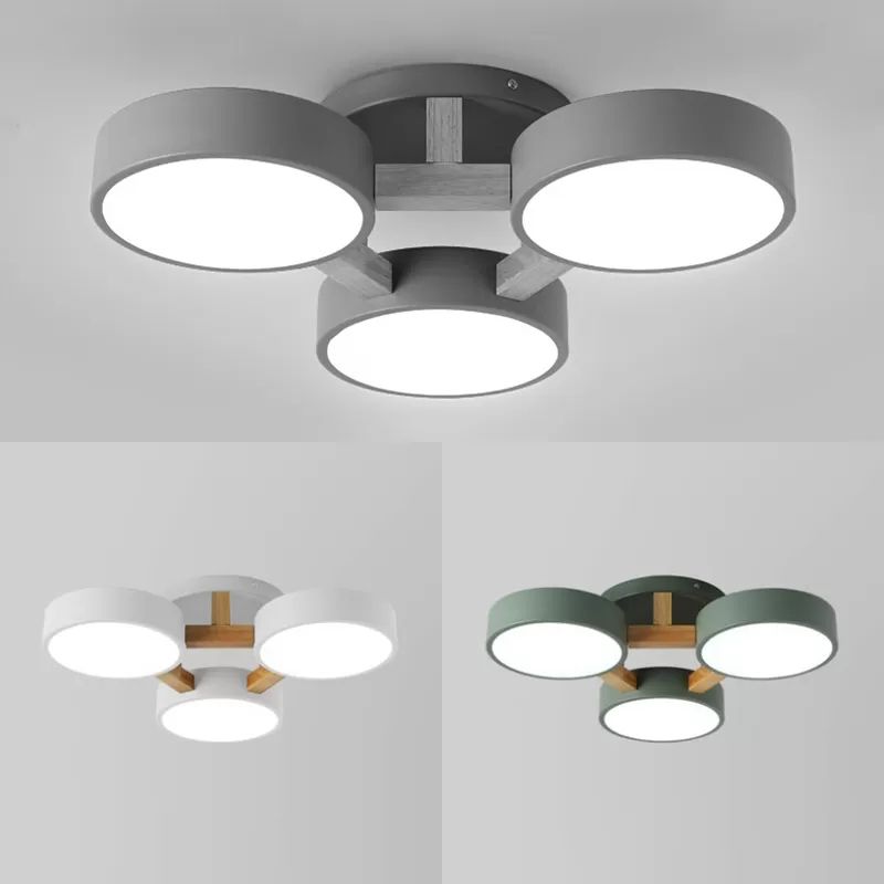 Aria Modern LED Deckenleuchte Weiß/Grün/Anthrazitgrau Wohn/Schlafzimmer Metall