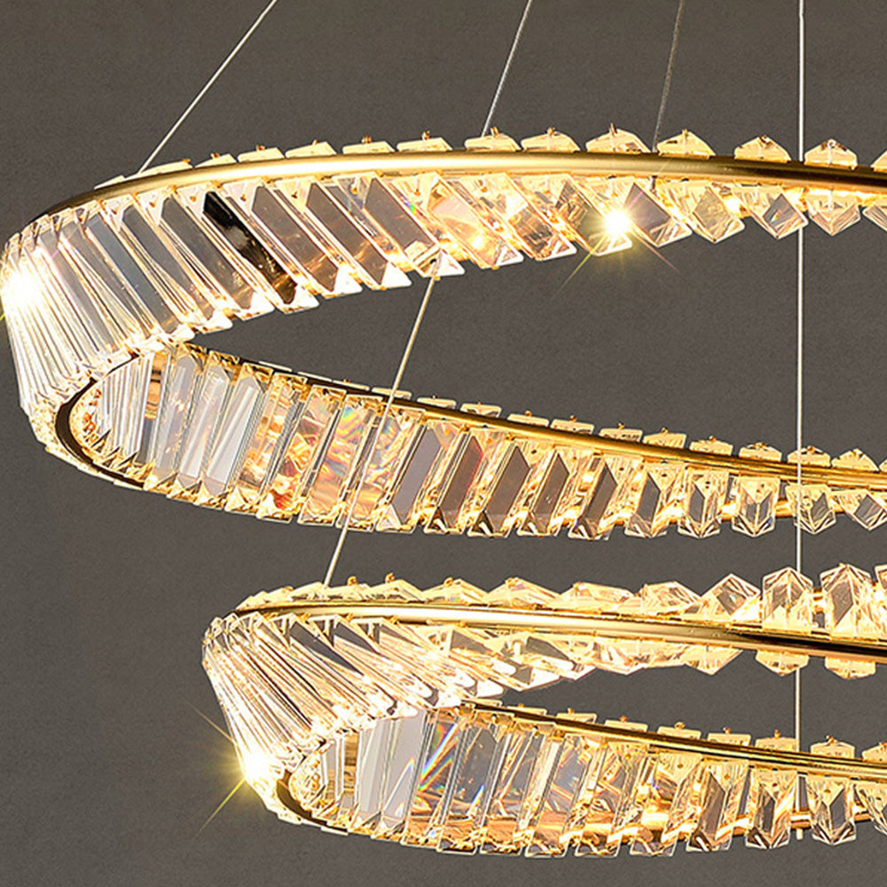 Kristy Kronleuchter luxuriös Rund LED Gold Glas Schlaf/Wohnzimmer-Letslighting