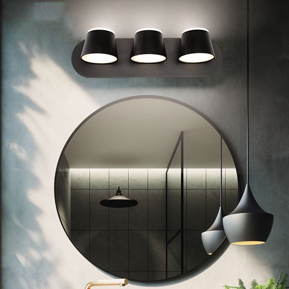 Kristy Modern LED Wandleuchte Schwarz Bad/Schlafzimmer Metall Acryl 1 /2/3-Licht