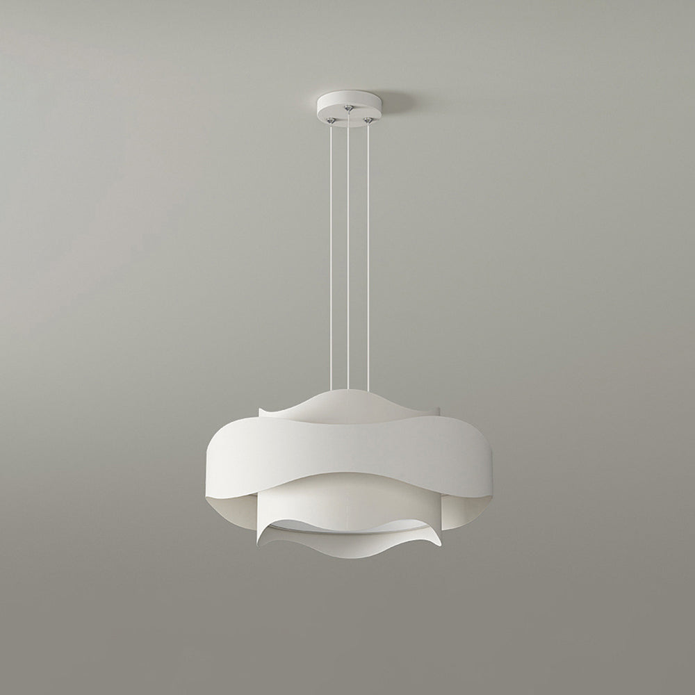 Arisha Design LED Pendel/Denkenleuchte Weiß Plissee Geometrisch Küche/Wohnzimmer