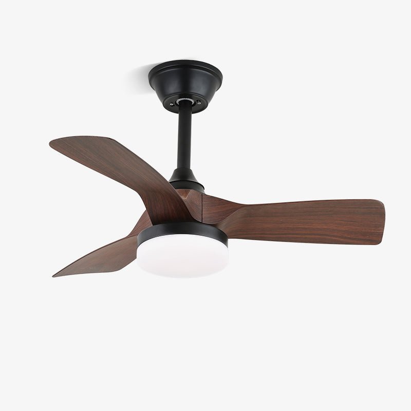 Arden Minimalistischer Deckenventilator mit Licht aus schwarzem Holz