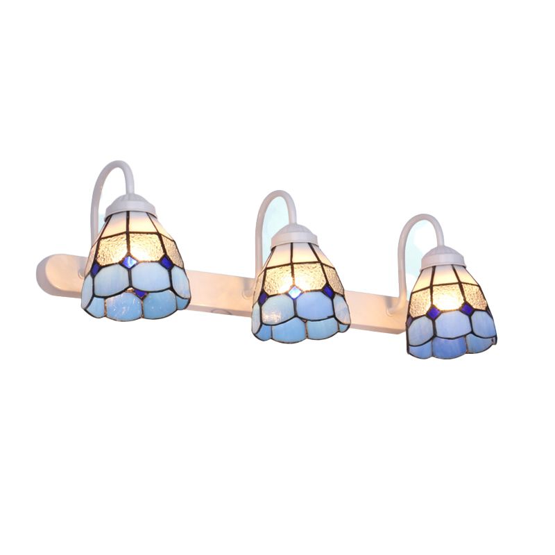 Arisha Vintage Blume LED Wandleuchte Schwarz/Weiß/Blau Schlafzimmer/Flur Metall/Glas