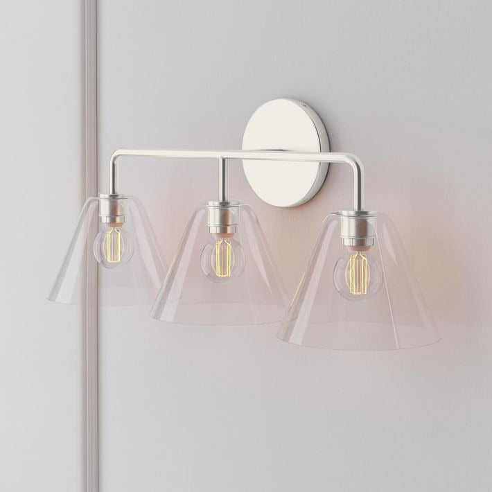 Conica Messing-Wandleuchte – Glas-Wandlampe für Flur und Schlafzimmer