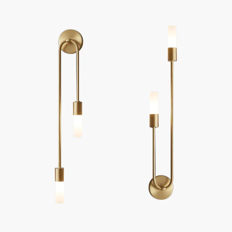 Kristy  Wandleuchte 2 Flammig Doppelwandiges Design Gold Wohnzimmer