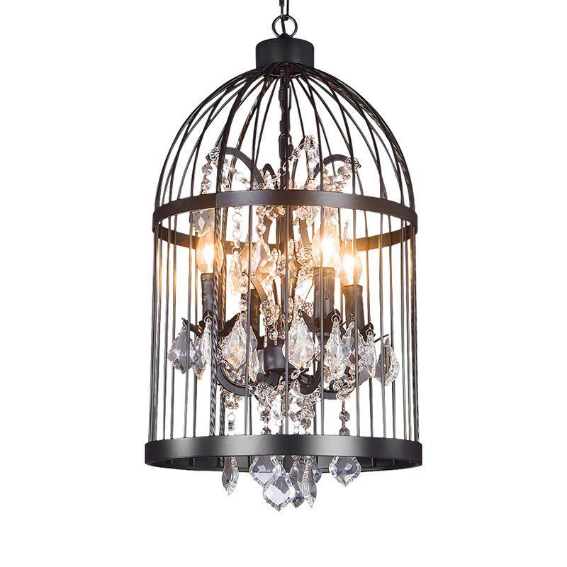 Kristy Vintage Vogelkäfig LED Pendelleuchte Schwarz/Weiß Wohn/Esszimmer Metall