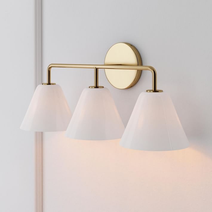 Conica Messing-Wandleuchte – Glas-Wandlampe für Flur und Schlafzimmer