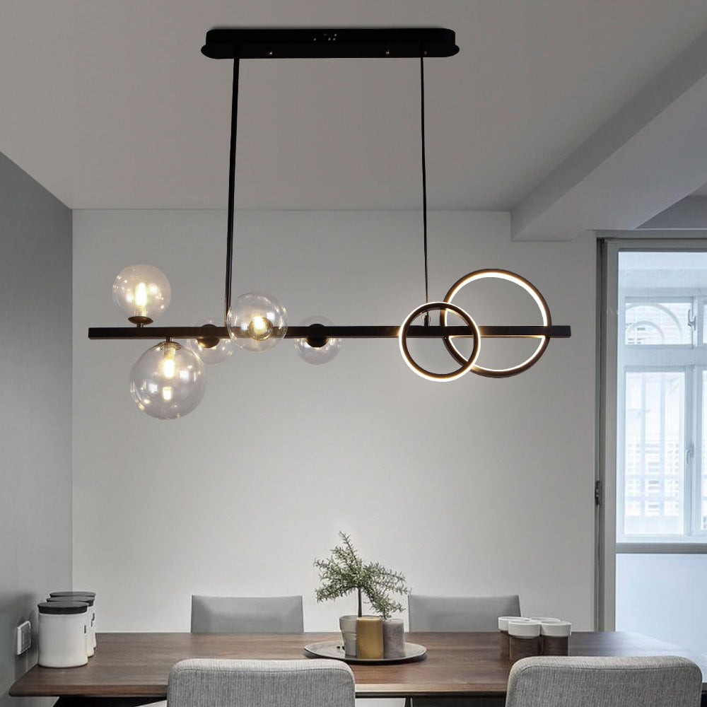 Valentina Modern Linear LED Pendelleuchte Schwarz/Gold Ess/Wohnzimmer Esstisch Metall&Glas