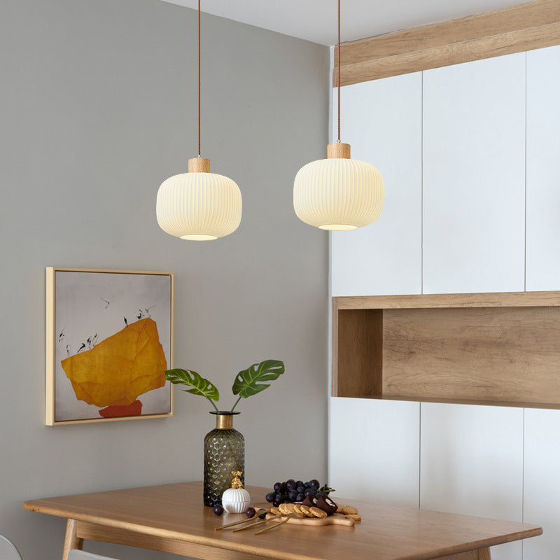 Muto Modern LED Pendelleuchte Weiß 2 Stile Ess/Wohnzimmer Holz/Glas