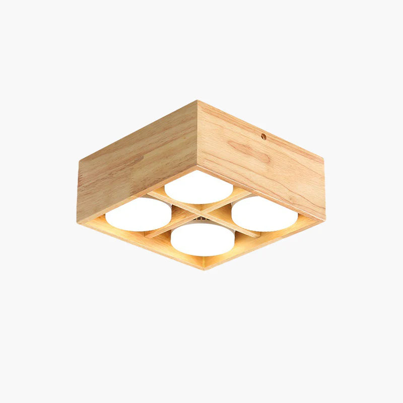 Muto Modern LED Deckenleuchte Platz Wohnzimmer Schlafzimmer Holz Acryl