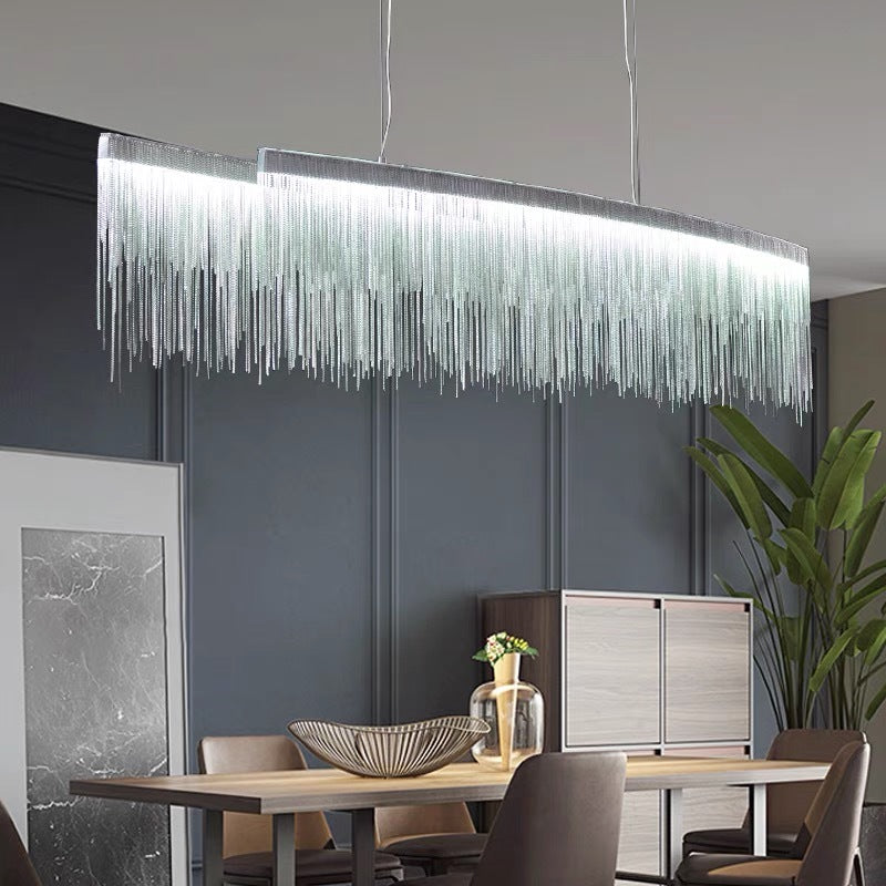 Kristy Modern Quasten Kronleuchter Gold/Chrom LED Metall Esszimmer-Letslighting