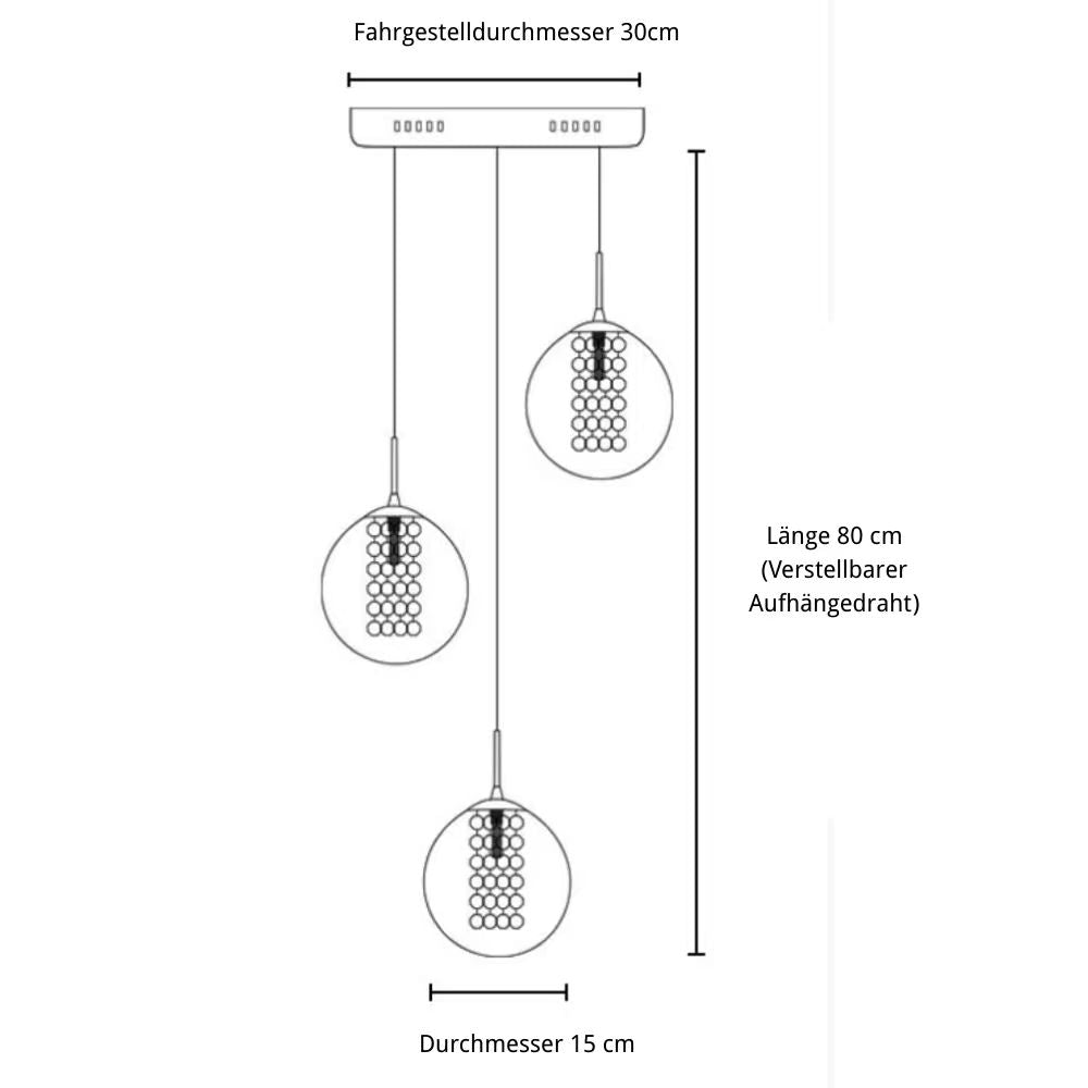 Juni luxuriöse Minimalistische Glas-Kristall Pendelleuchte