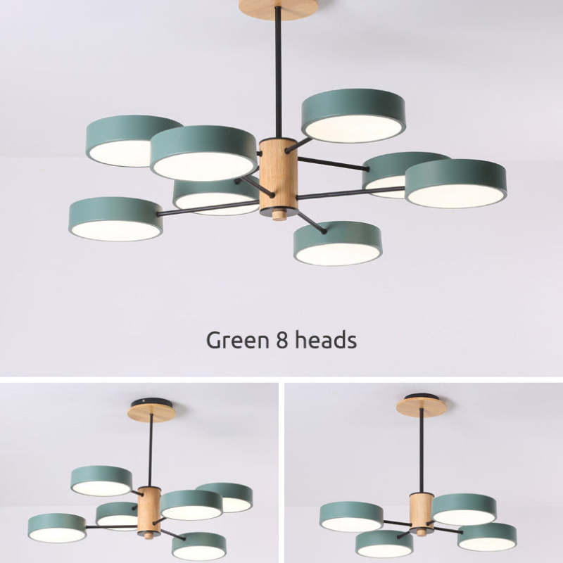 Arisha Modern Kronleuchter Geometrische Wohnzimmer, Metall Holz, 3 Farben-Letslighting