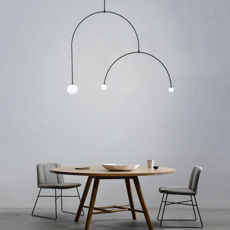 Avi Minimalistische LED Pendelleuchte Schlafzimmer Schwarz Glas