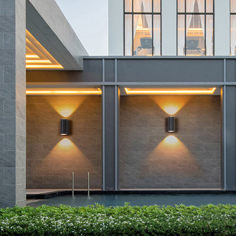 Ray Modern Rechteckige LED Außenwandleuchte Metall Glas Flur Garden