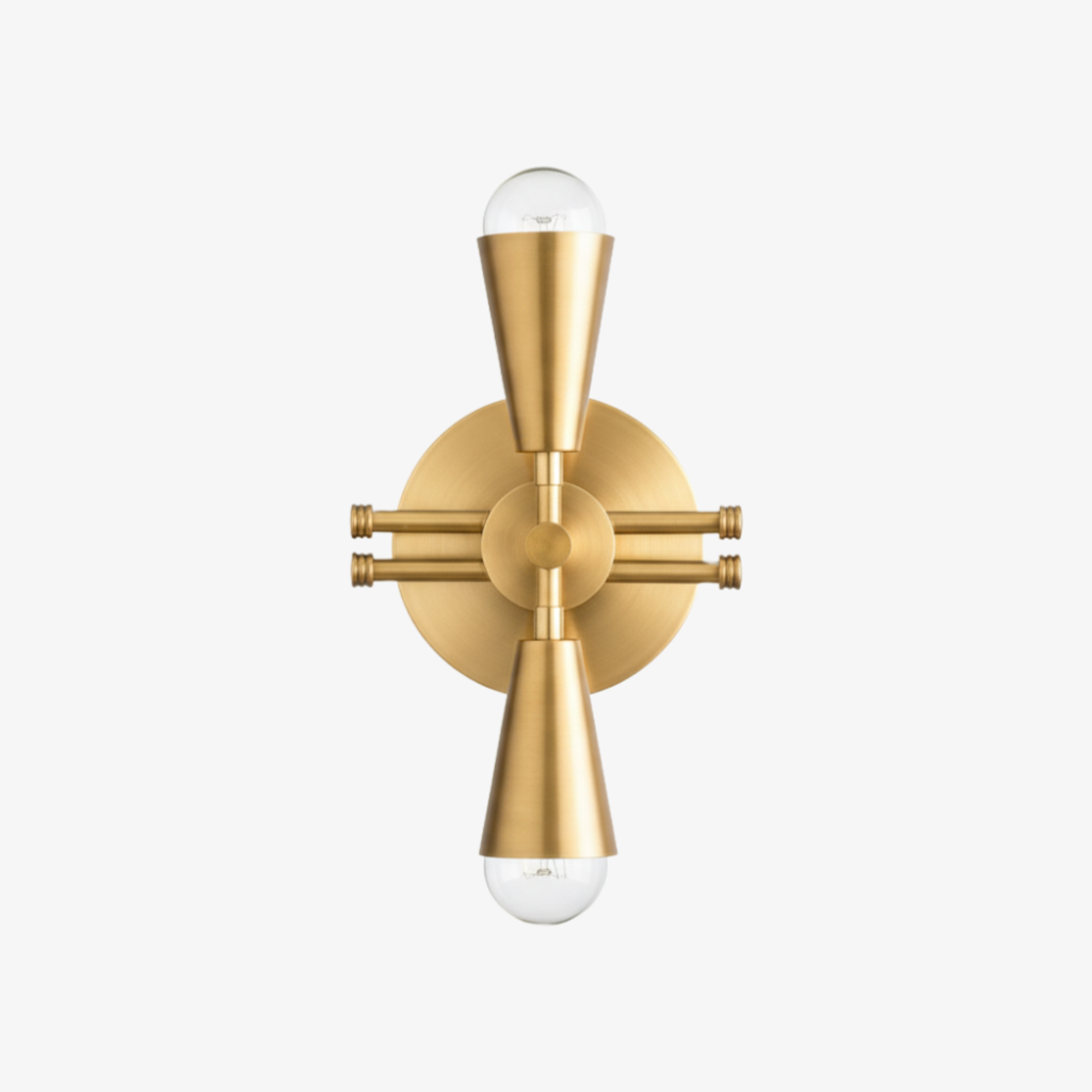 Pyralis Cone Art Deco Messing Wandleuchte - Industrielle Vanity Light