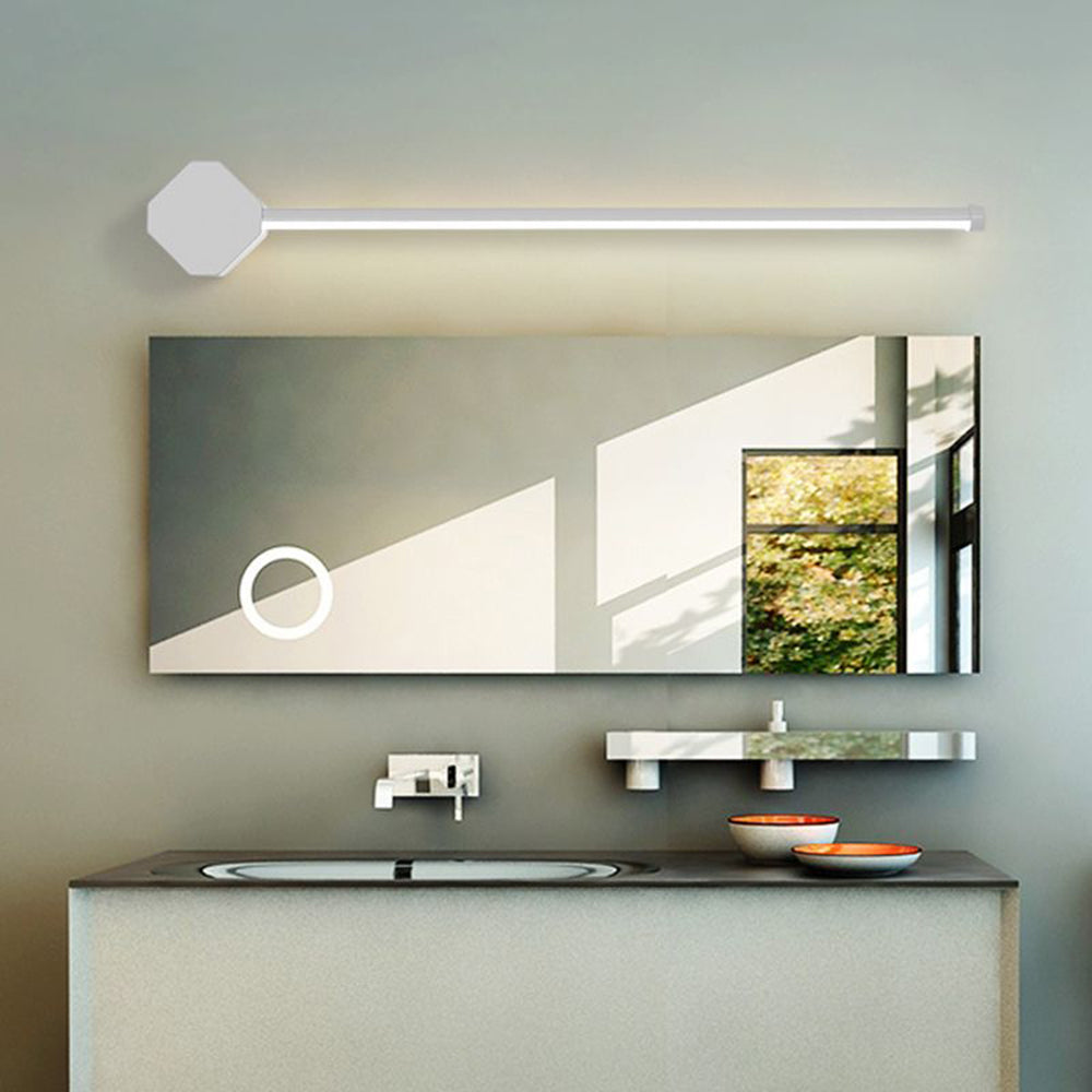 Arisha Minimalistische Quadratische Lineare Metall/Acryl Wandleuchte, Schwarz/Weiß-Letslighting