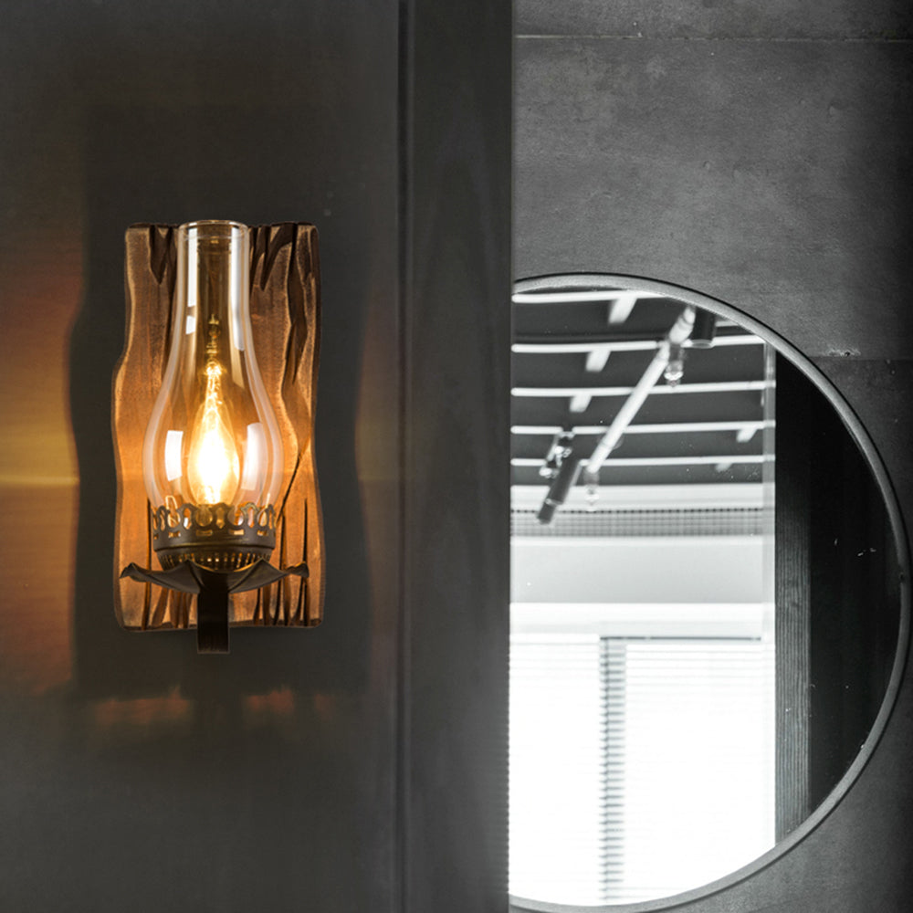 Epoch Vintage LED Wandleuchte Innen Wohnzimmer/Schlafzimmer Holz
